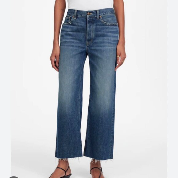 Madewell Low Slung Baggy Crop Jeans Croswell Wash Wide Leg Denim Size 33 - Picture 3 of 4